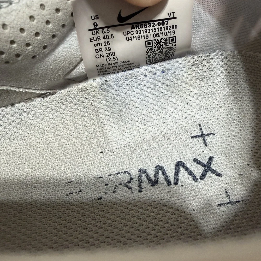 NIKE Air VaporMax 2019 'Grey Pink' Running Shoes Size 9